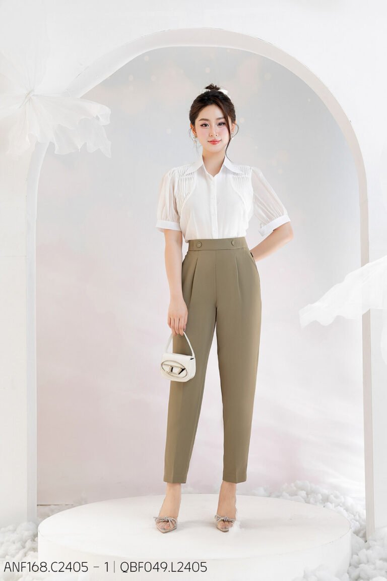 Áo sơ mi tay lỡ ANF168 trắng - QBF049 pc3