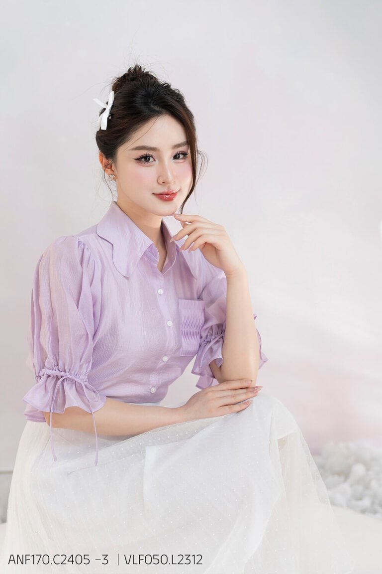 Áo sơ mi tay lỡ ANF170 tím - VLF050 pc1