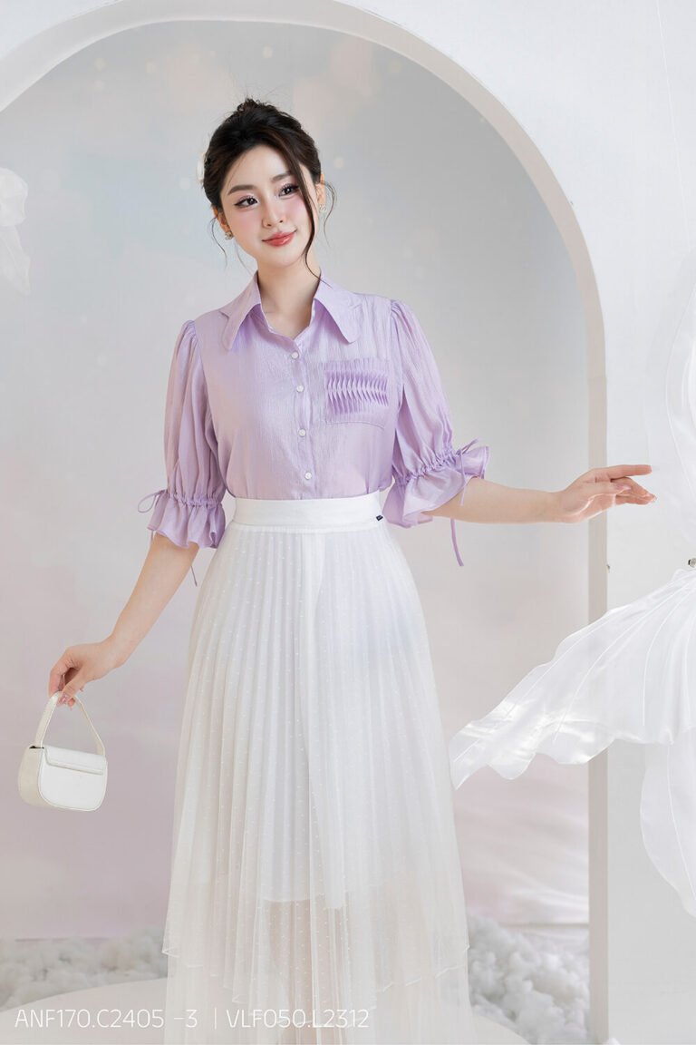 Áo sơ mi tay lỡ ANF170 tím - VLF050 pc4