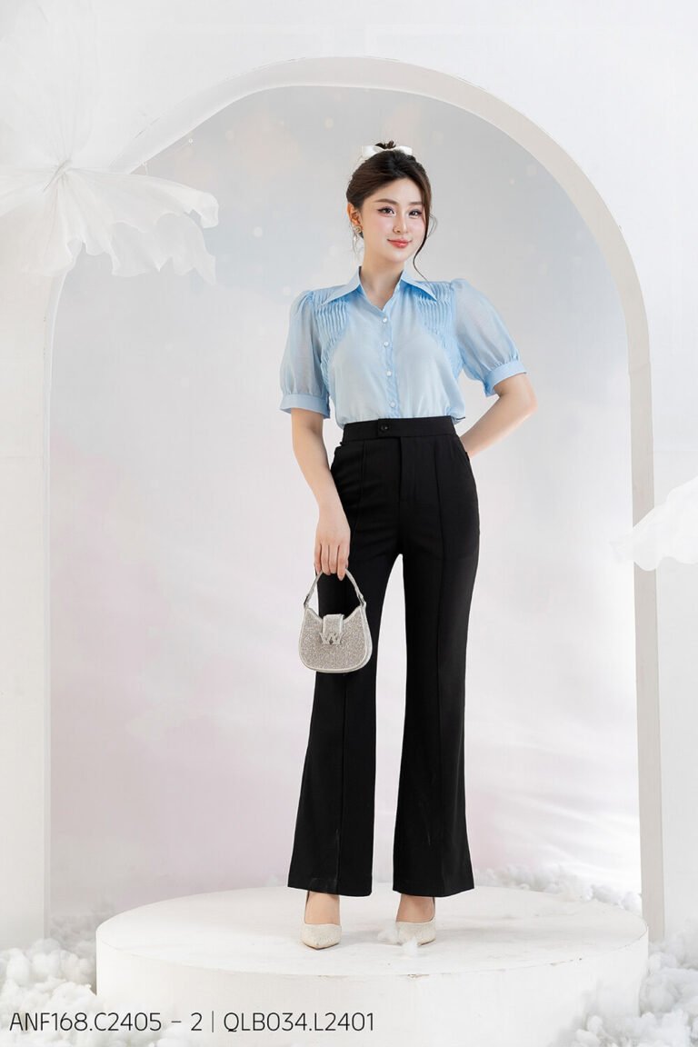 Áo sơ mi tay lỡ ANF168 xanh - QLB034 pc3