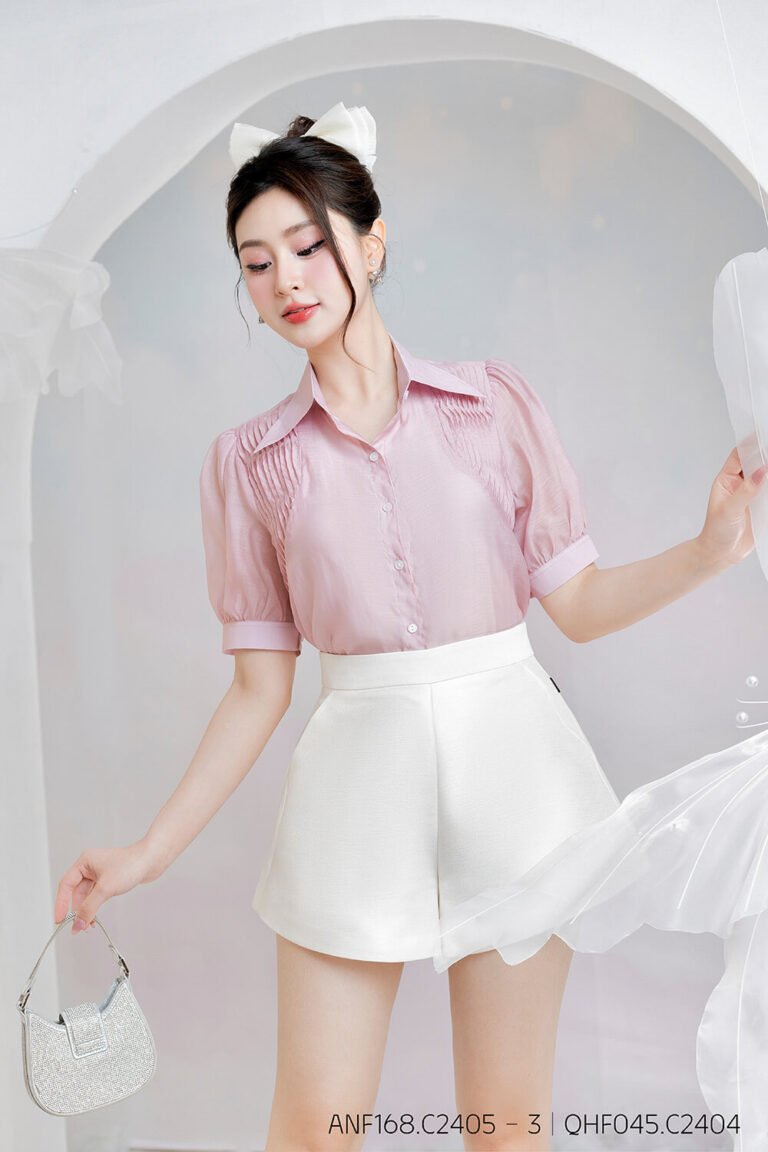Áo sơ mi tay lỡ ANF168 hồng - Qhf045 pc5