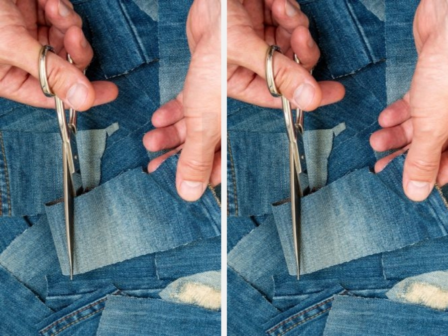 Hướng Dẫn Chi Tiết Cách Sửa Đáy Quần Bị Ngắn Tại Nhà 16 Cắt vải theo kích thước đã đo