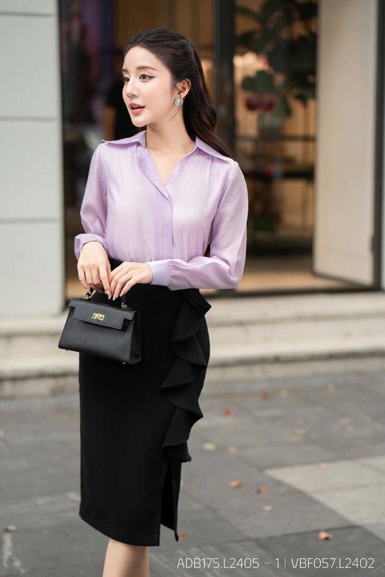 Áo sơ mi tay dài basic ADB175 tím pc1