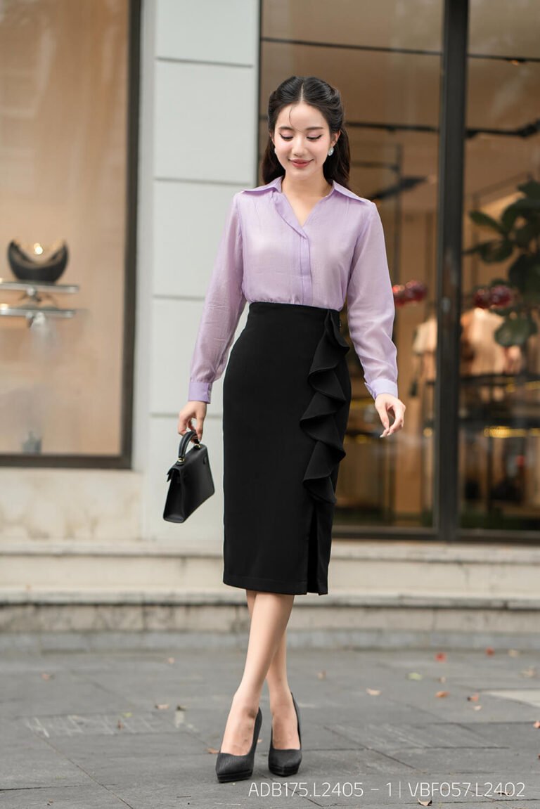 Áo sơ mi tay dài basic ADB175 tím pc4