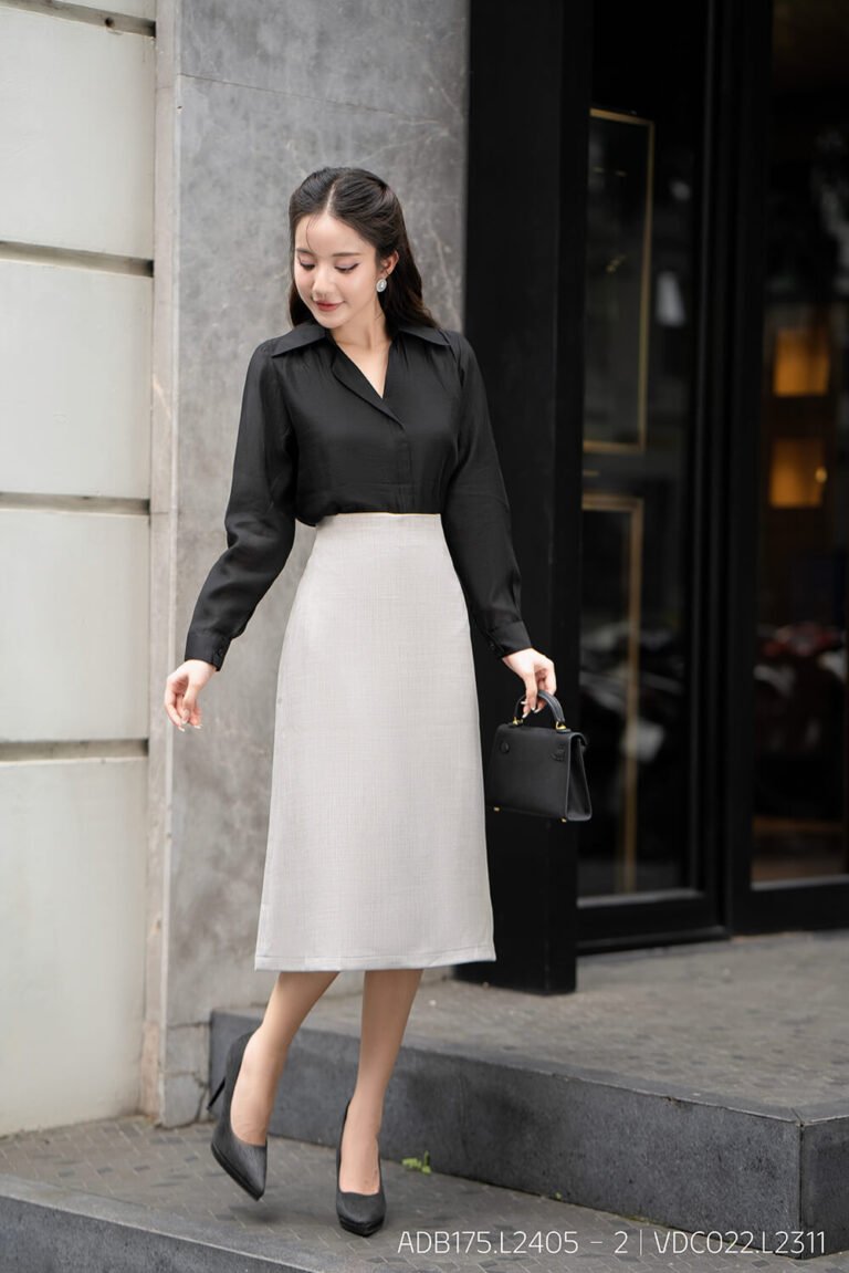 Áo sơ mi tay dài basic ADB175 đen pc4