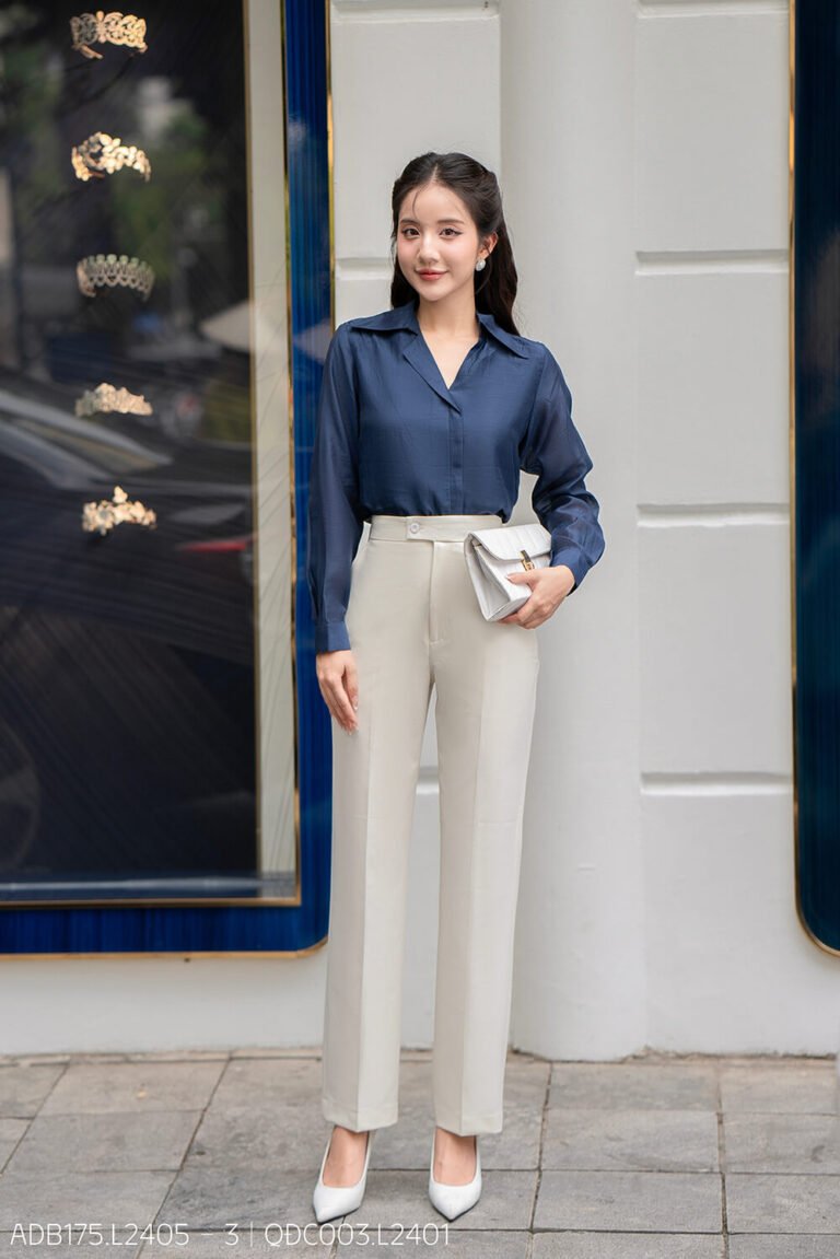 Áo sơ mi tay dài basic ADB175 xanh đen pc2