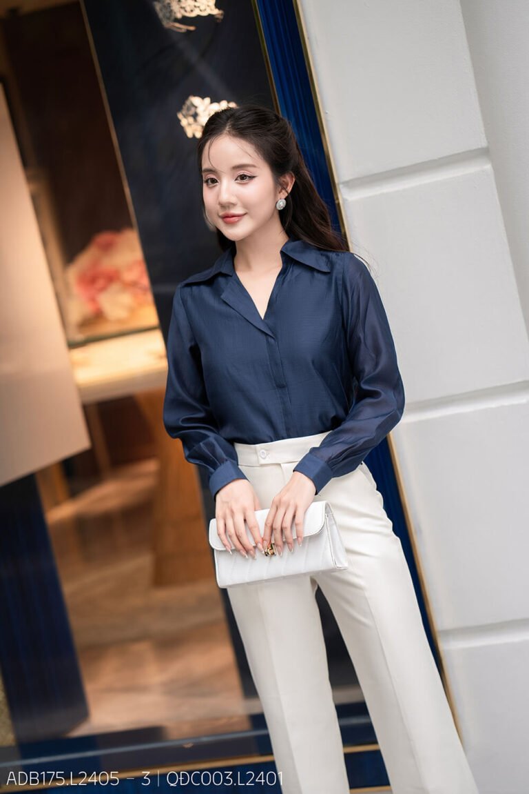 Áo sơ mi tay dài basic ADB175 xanh đen pc3