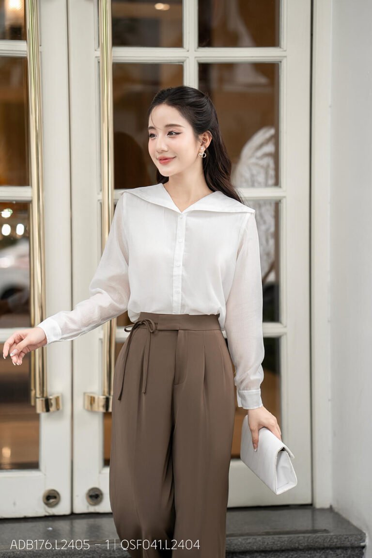 Áo sơ mi tay dài ADB176 trắng pc2
