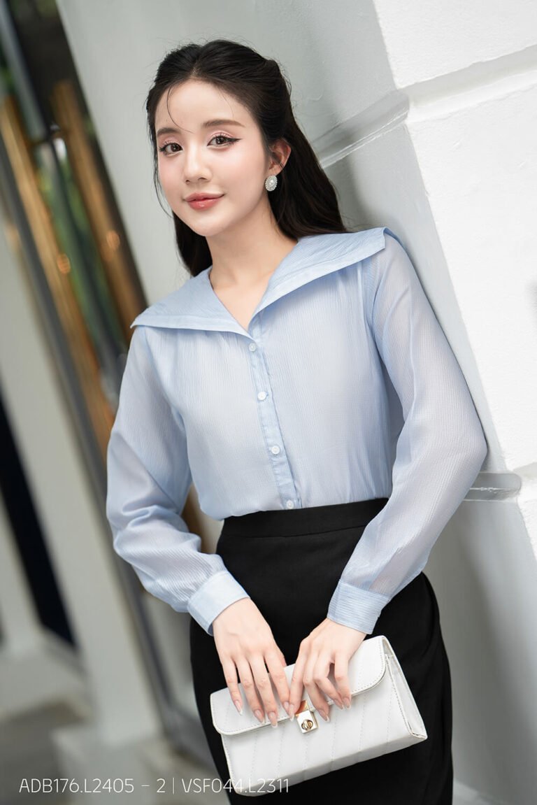 Áo sơ mi tay dài ADB176 xanh pc2