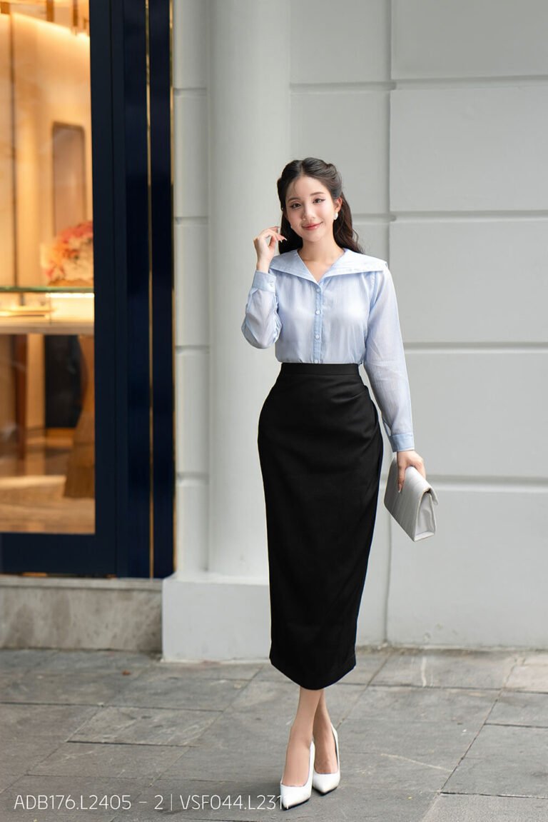 Áo sơ mi tay dài ADB176 xanh pc3