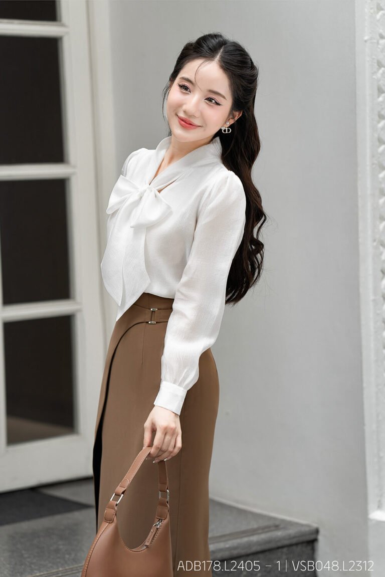 Áo sơ mi tay dài basic ADB178 trắng pc3