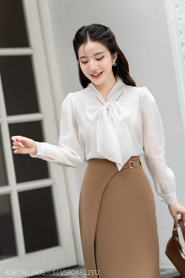 Áo sơ mi tay dài basic ADB178 trắng pc4