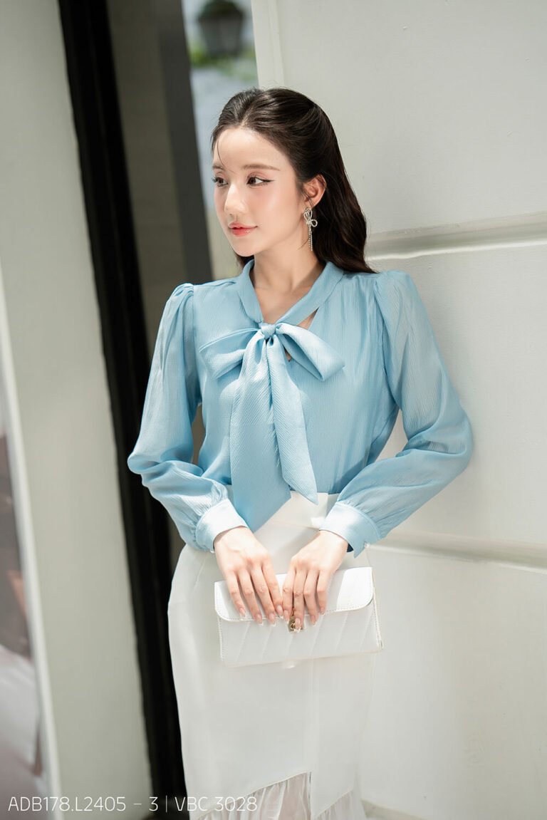 Áo sơ mi tay dài basic ADB178 xanh pc1