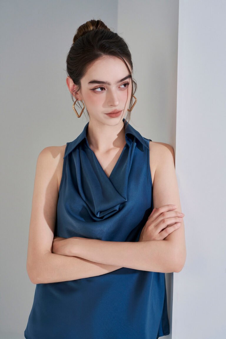 Áo sơ mi tay ngắn ANF195 xanh pc2