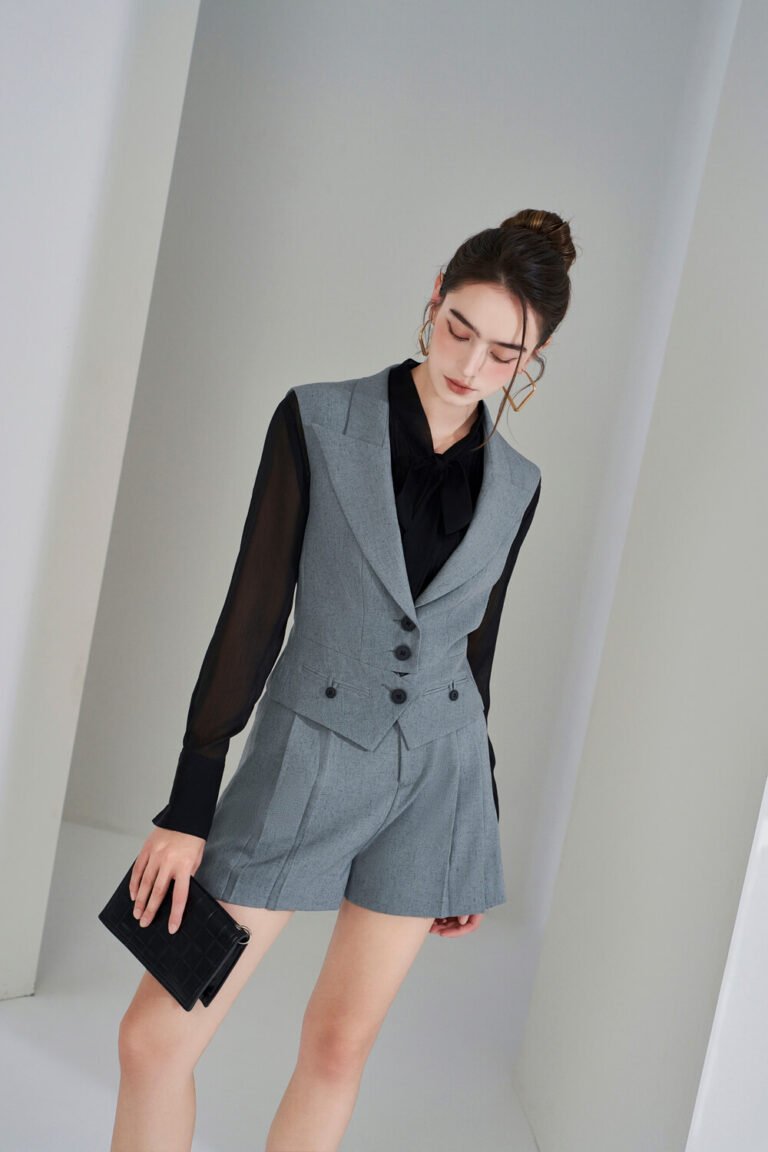 Áo sơ mi tay dài kiểu ADF184 đen pc1