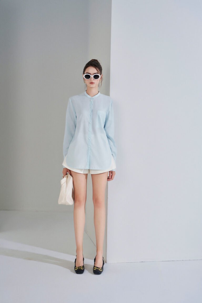 Áo sơ mi tay dài ADB182 xanh pc1