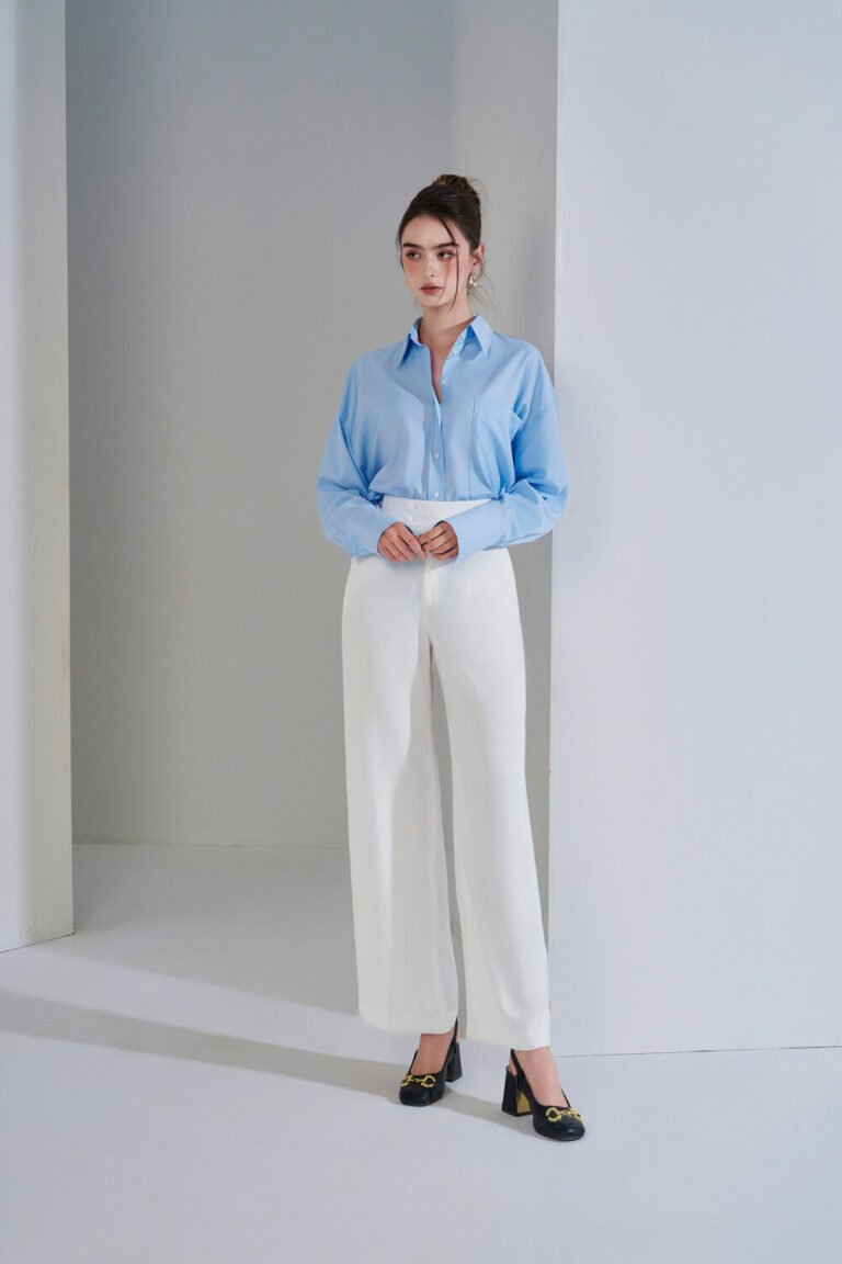 Áo sơ mi tay dài oversize ADO187 xanh pc4