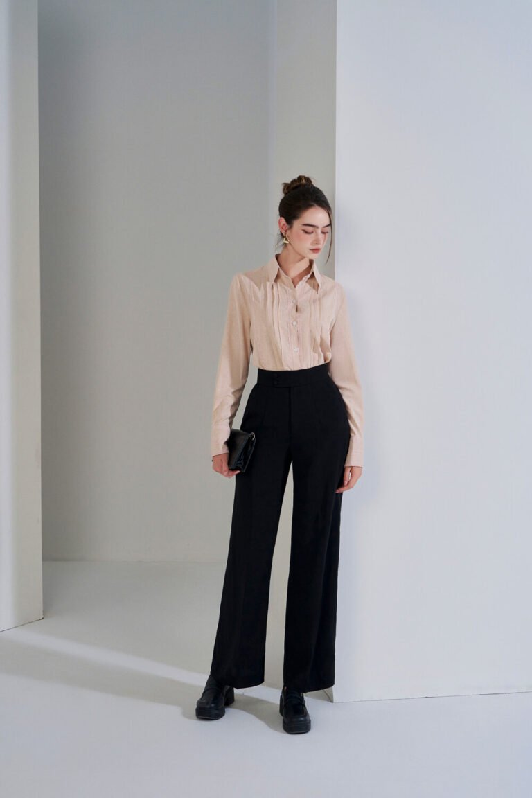 Áo sơ mi tay dài kiểu ADF181 hồng pc4