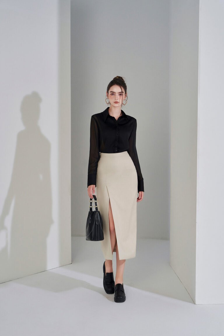 Áo sơ mi tay dài ADF193 đen pc4