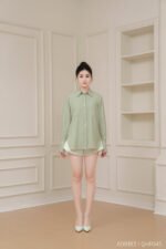 Áo sơ mi tay dài basic ADB185 xanh pc1