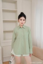 Áo sơ mi tay dài basic ADB185 xanh pc2