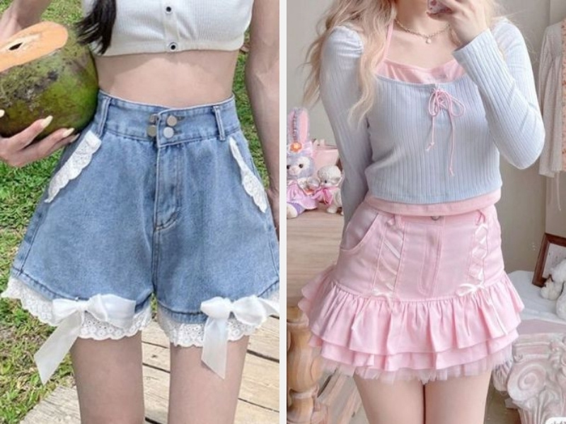 10+ Trang Phục Phong Cách Coquette Ngọt Ngào Cho Nàng 15 Quần shorts - váy đầm Coquette