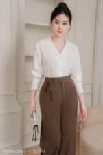 Áo sơ mi tay basic ADB194 trắng pc5