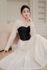 Chân Váy Xòe - Kem - Tơ Mềm - VXF070.C2406 - Ảnh 4