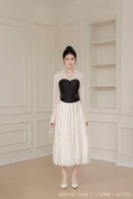 Chân Váy Xòe - Kem - Tơ Mềm - VXF070.C2406