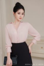 Áo sơ mi tay basic ADB194 hồng pc2