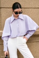 Áo sơ mi tay dài ADF201 sọc cam pc2