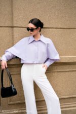 Áo sơ mi tay dài ADF201 sọc cam pc3