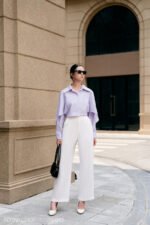 Áo sơ mi tay dài ADF201 sọc cam pc4