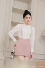 Áo sơ mi tay dài kiểu ADF192 trắng pc2