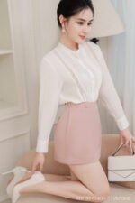 Áo sơ mi tay dài kiểu ADF192 trắng pc3