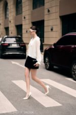 Áo sơ mi tay dài kiểu ADF199 trắng pc1