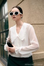 Áo sơ mi tay dài kiểu ADF199 trắng pc3