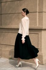 Áo sơ mi tay dài kiểu ADF199 kem pc5