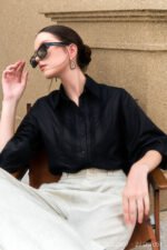 Áo sơ mi tay dài ADF200 đen pc2