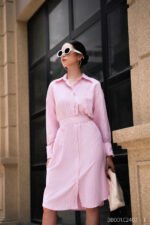 Đầm midi DB001 hồng pc3