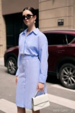 Đầm Midi Nữ RUZA Kiểu Sơ Mi Tay Dài Kẻ Sọc DB001 - Ảnh 11