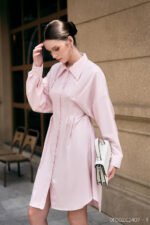 Đầm sơ mi DF002 hồng pc2