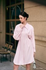 Đầm sơ mi DF002 hồng pc3