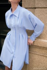 Đầm sơ mi DF002 xanh pc2