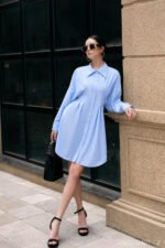 Đầm sơ mi DF002 xanh pc4