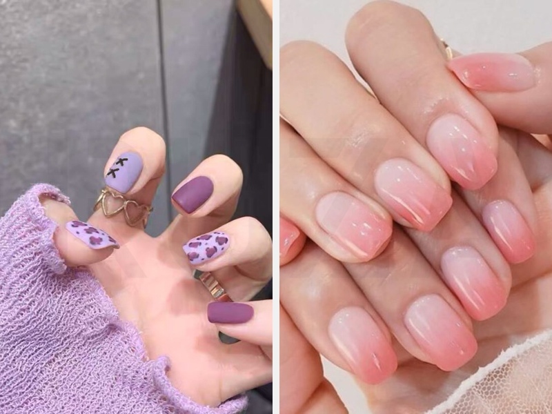 100+ Mẫu Móng Tay Đẹp Đơn Giản, Sang Trọng Sáng Da 2024 22 Mẫu nail màu tím mộng mơ