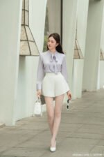 Áo sơ mi tay dài basic ADB206 tím pc6