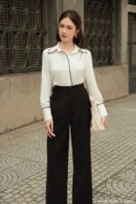 Áo sơ mi tay dài basic ADB208 trắng pc1