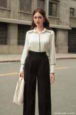 Áo sơ mi tay dài basic ADB208 trắng pc2