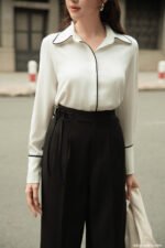 Áo sơ mi tay dài basic ADB208 trắng pc5